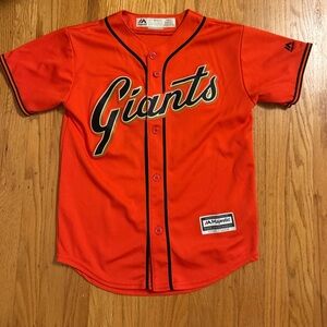 Majestic Youth Giants Orange Baseball Jersey with Buster Posey #28 Medium 10-12